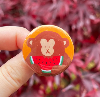 Cute Monkey Button