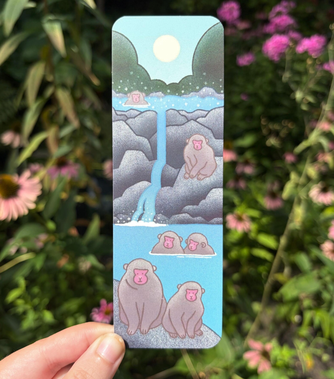 Monkey Bookmark! Snowy Japanese Macaques