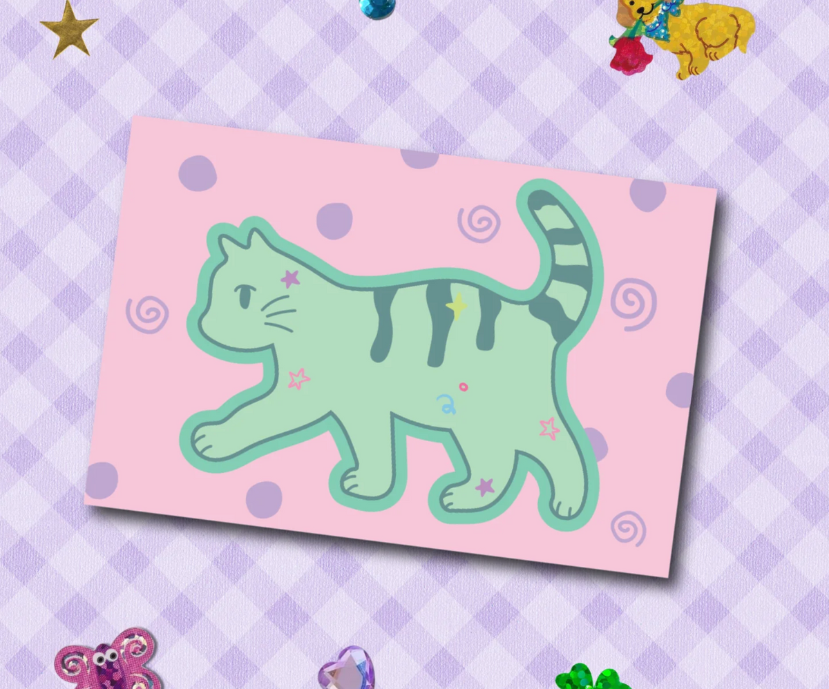 Skelly Kitten Lenticular Print