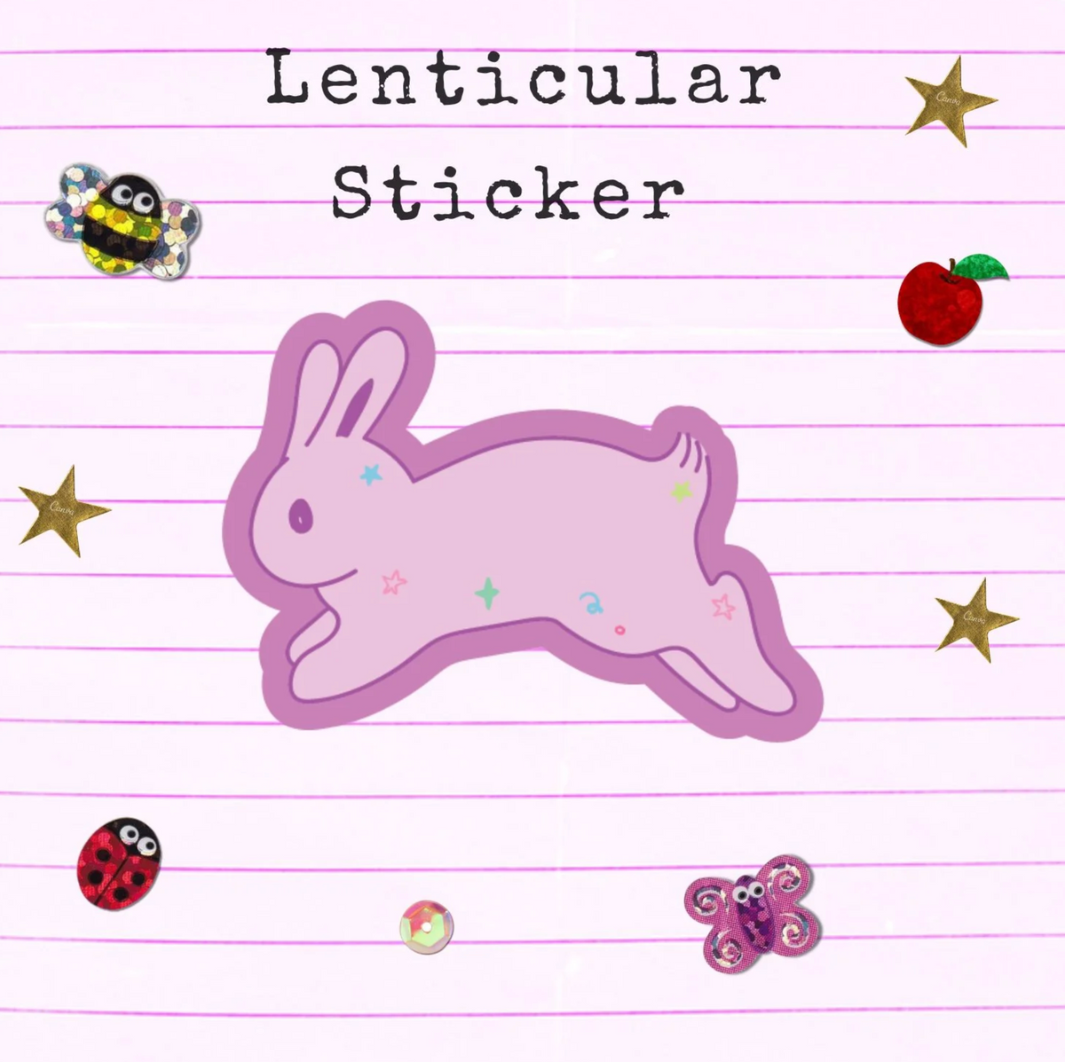 Skelly Bunny Lenticular Sticker