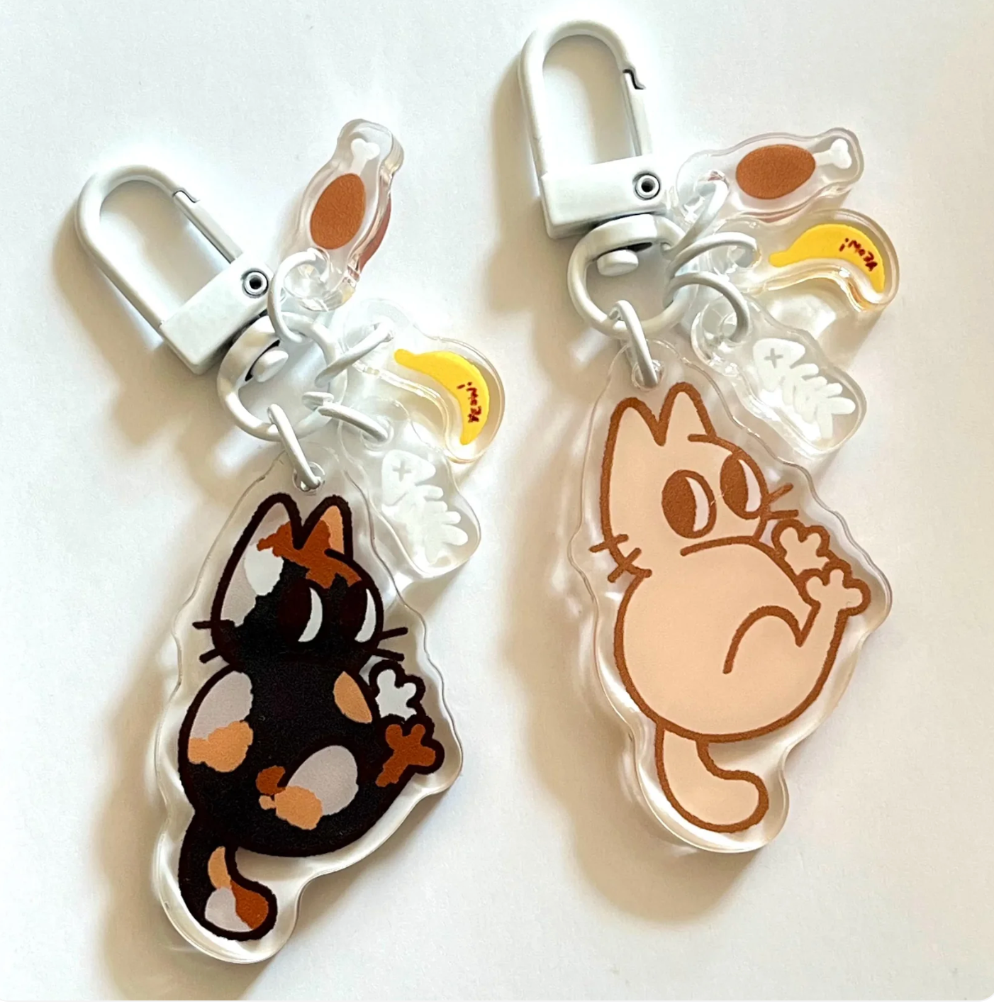 Kitty Cat Chicken Leg Keychain