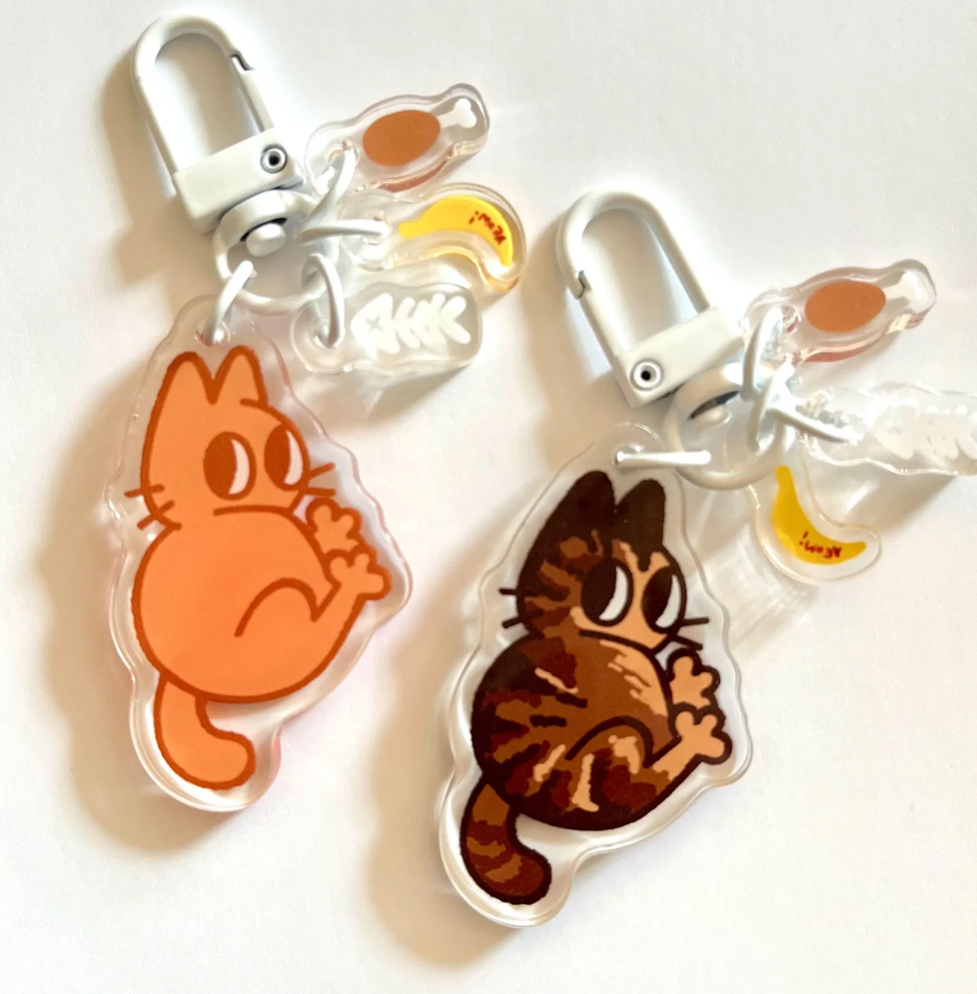 Kitty Cat Chicken Leg Keychain