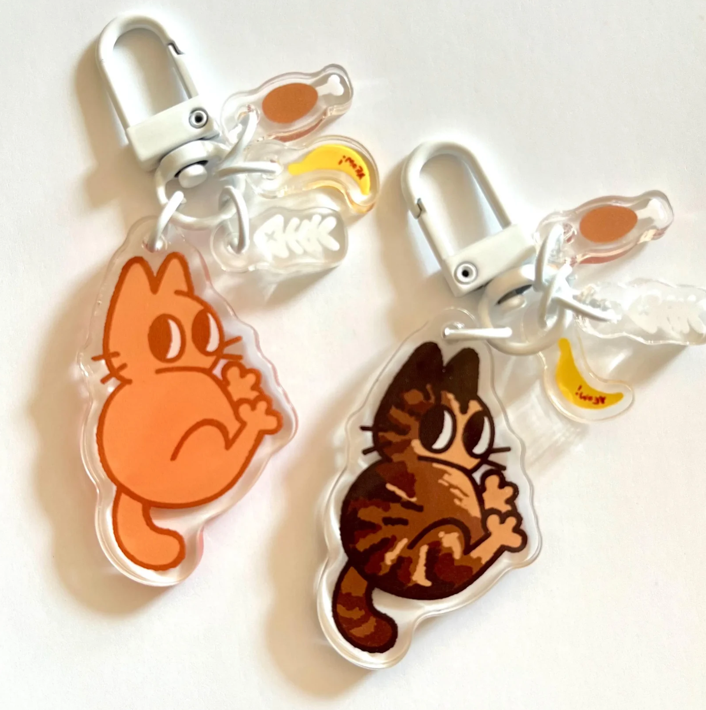Kitty Cat Chicken Leg Keychain