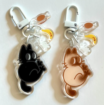 Kitty Cat Chicken Leg Keychain
