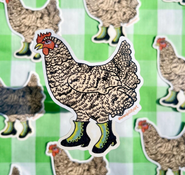 Chick In Boots Sticker