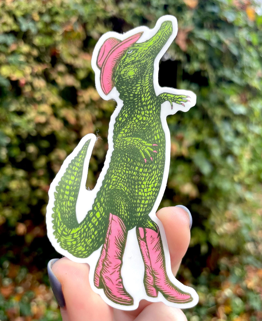 Cowboy Gator Sticker