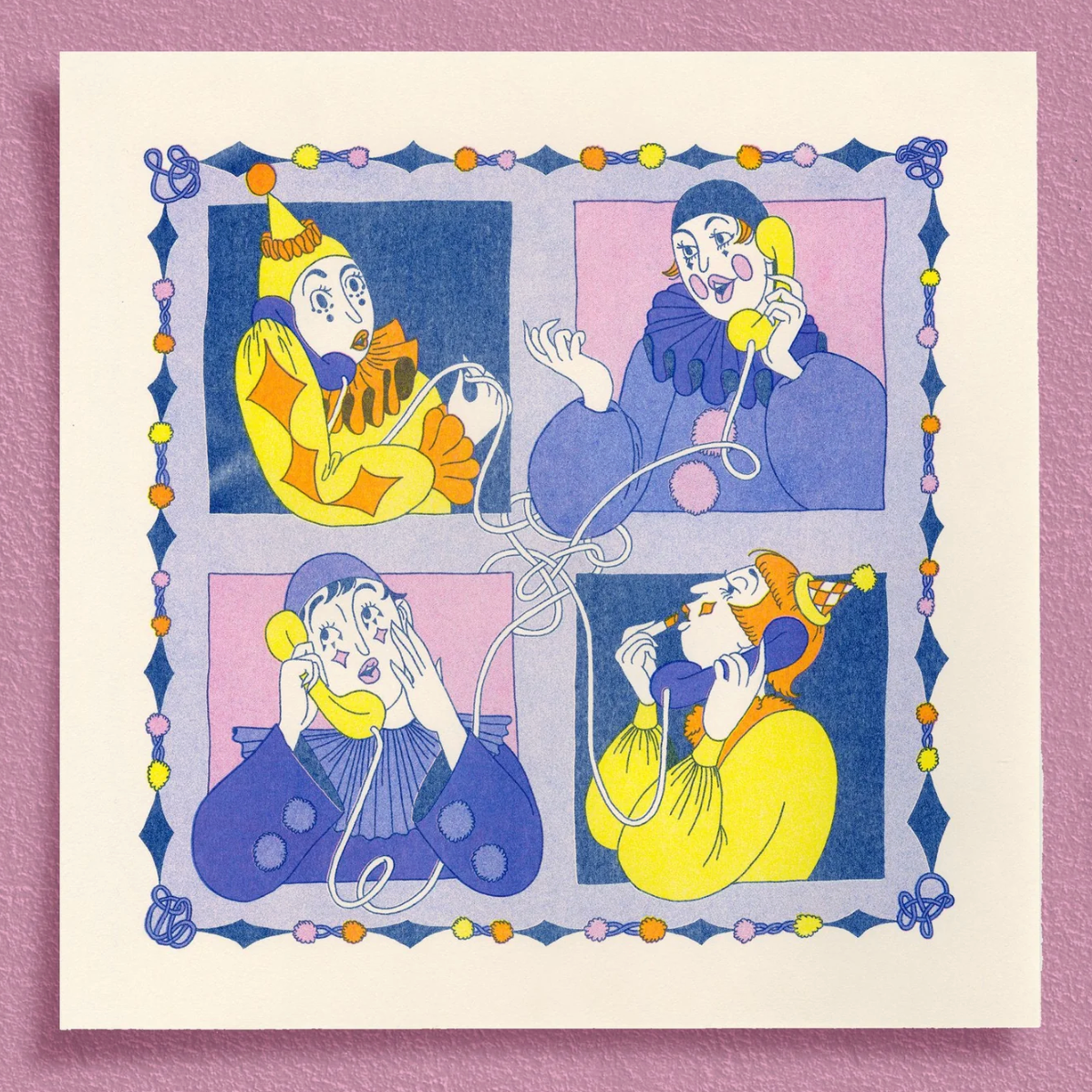 Clown Conference Call Riso Print