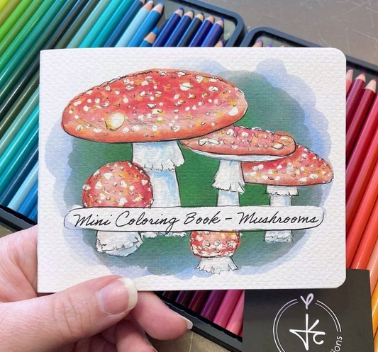 Mini Coloring Book- Mushrooms