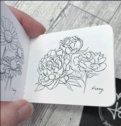 Pocket Sized Coloring Book- Flowers