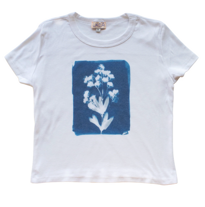 Cyanotype Flower Baby Tee