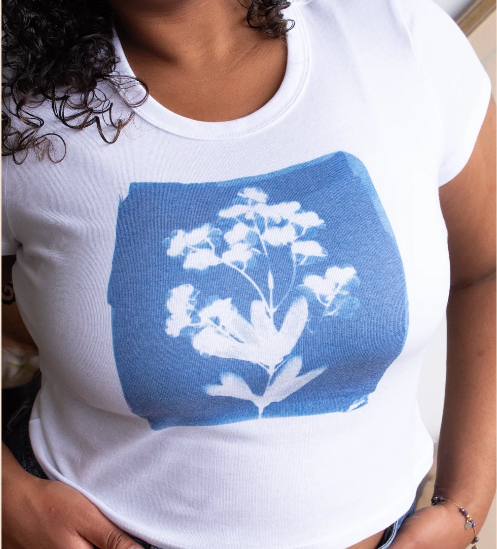 Cyanotype Flower Baby Tee