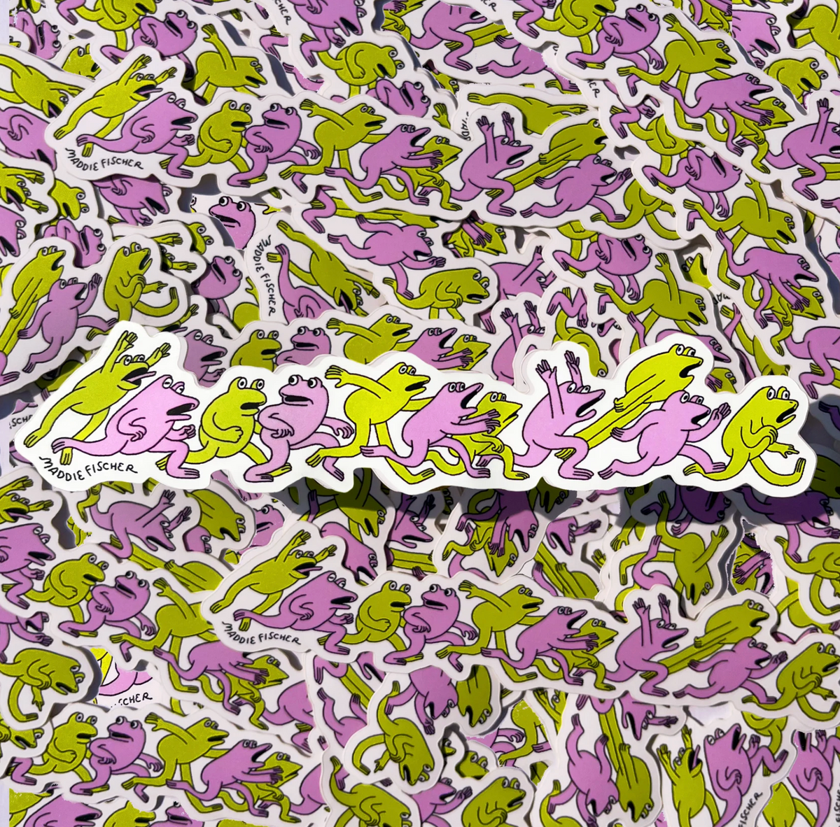 Frantic Frogs Sticker - Sparkly