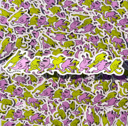 Frantic Frogs Sticker - Sparkly