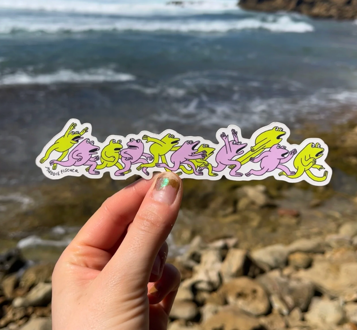 Frantic Frogs Sticker - Sparkly