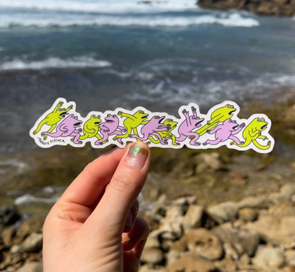 Frantic Frogs Sticker - Sparkly