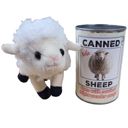 Canned Sheep Stuffed Farm Animal Plush w/Jokes | Unique Gift