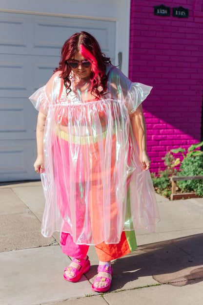 Size Inclusive Plus Size Ruffle Maxi Dress Sheer Pink