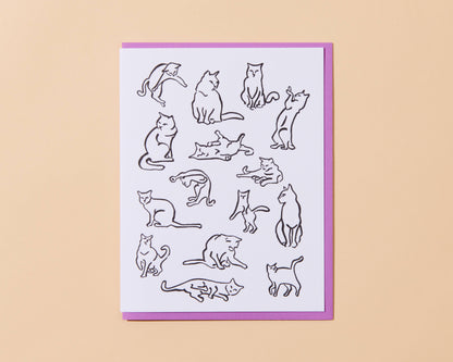 Cattern Cat Pattern Letterpress Greeting Card
