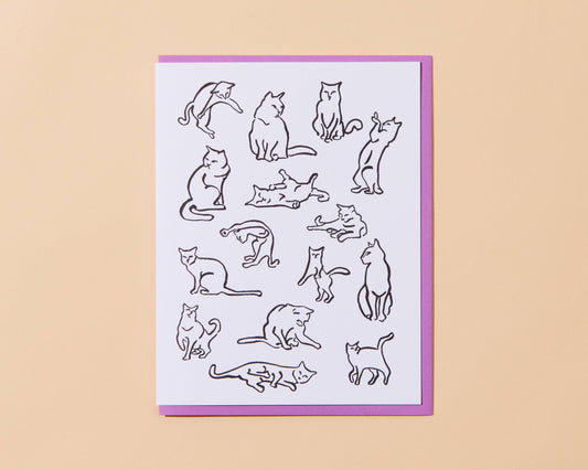 Cattern Cat Pattern Letterpress Greeting Card