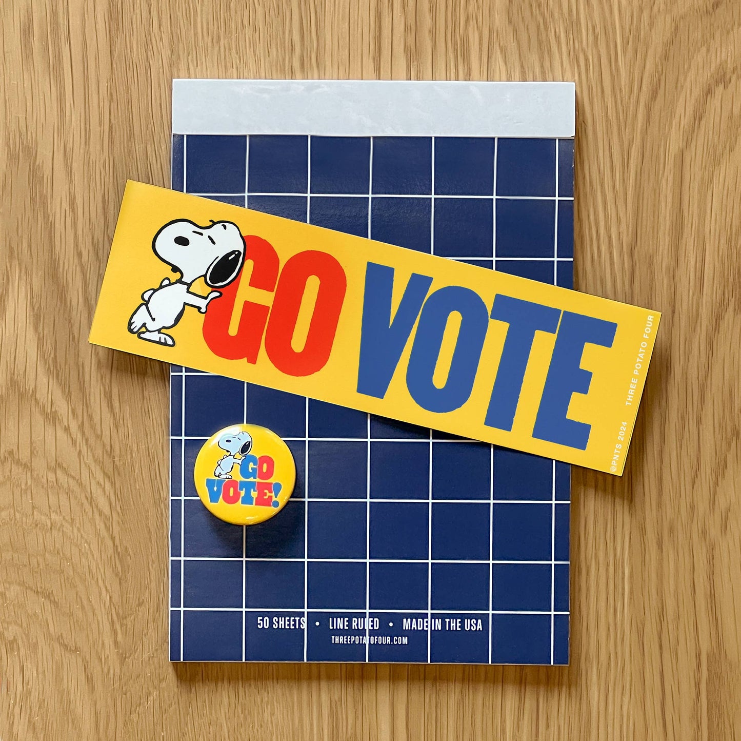 3P4 x Peanuts® - Snoopy Go Vote Magnet