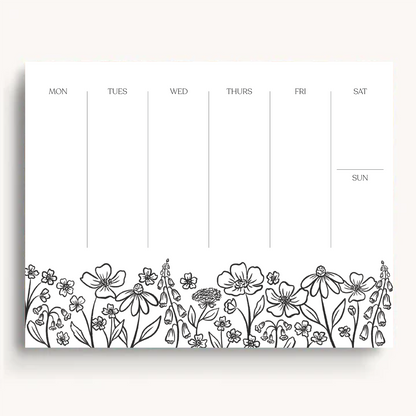 Floral Weekly Planner Notepad
