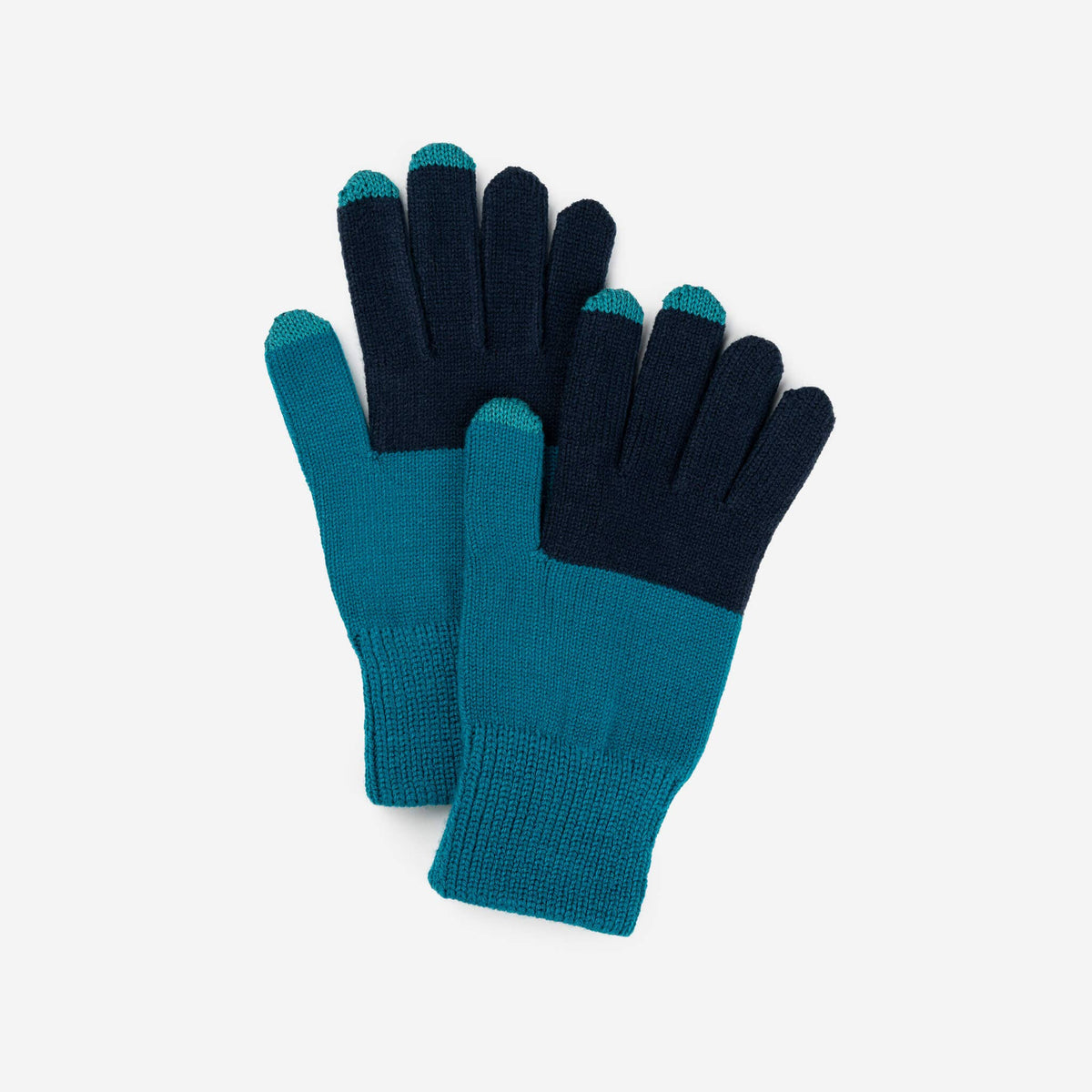 Colorblock Knit Touchscreen Gloves