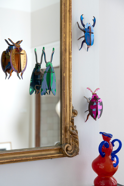 3D Wall Art - Radiant Beetle - Jade Grasshopper