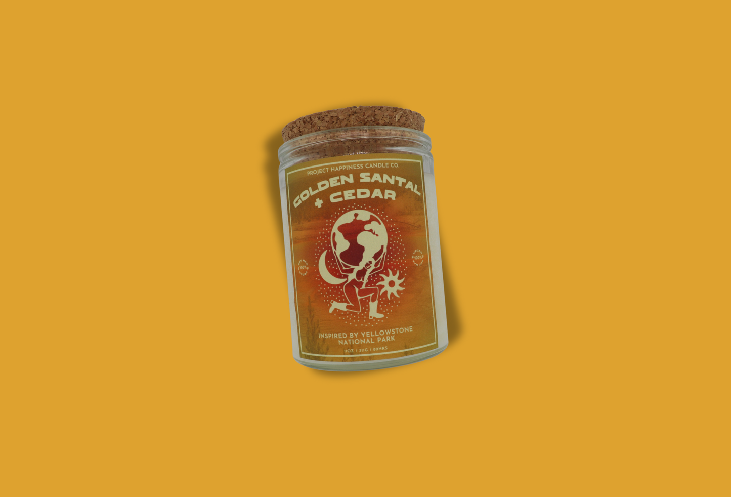 Golden Santal and Cedar Soy Candle- Yellowstone National Park 11oz
