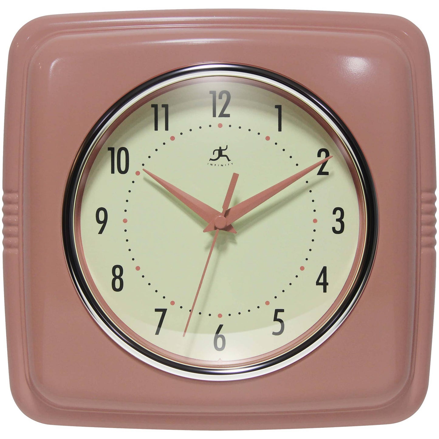 Retro Square Terracotta Indoor Wall Clock 9.25 Inch