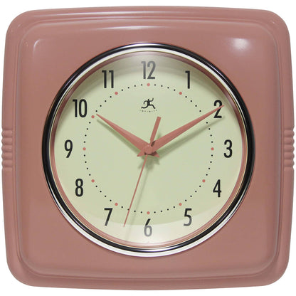 Retro Square Terracotta Indoor Wall Clock 9.25 Inch