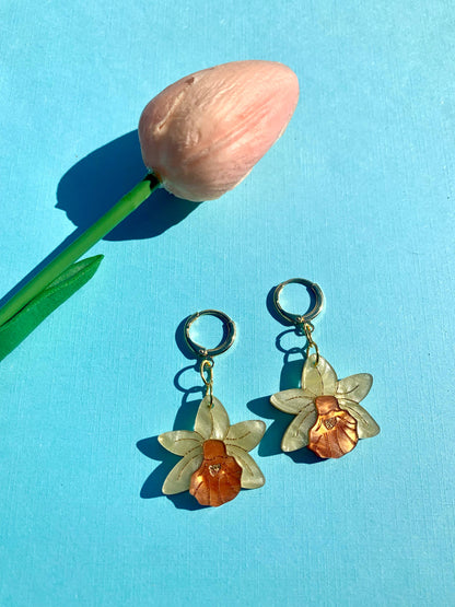 Mini Daffodil Earrings