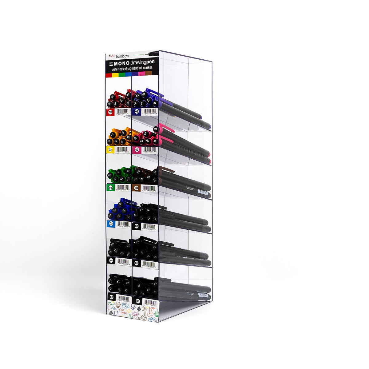 MONO Drawing Pen, Colors 72PC Set in Countertop Display