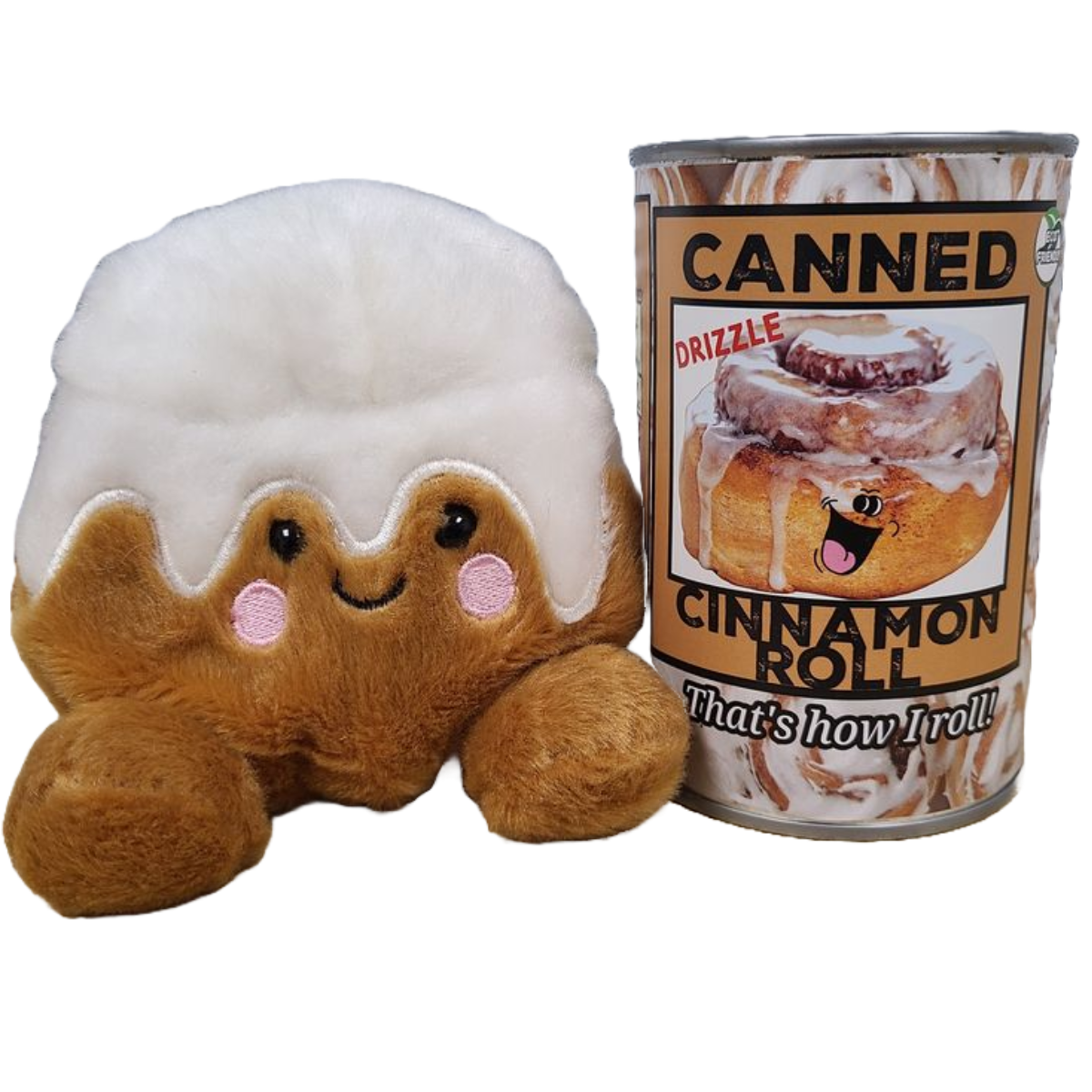 Canned Cinnamon Roll | Baking Plush in a Can w/Funny Jokes