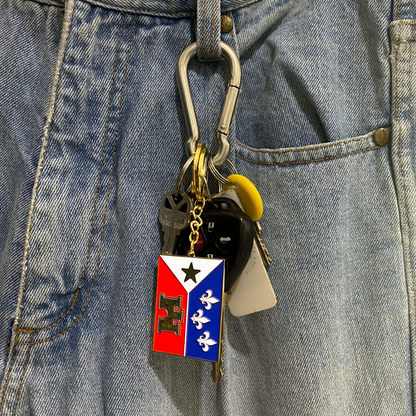 Acadiana Flag Metal Keychain