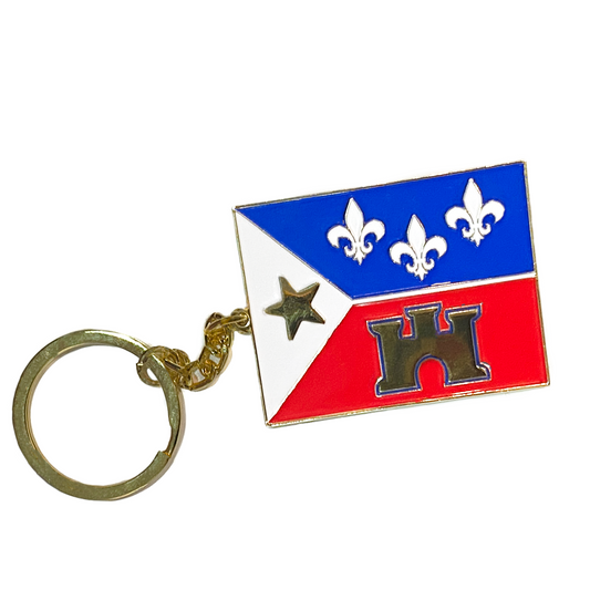 Acadiana Flag Metal Keychain