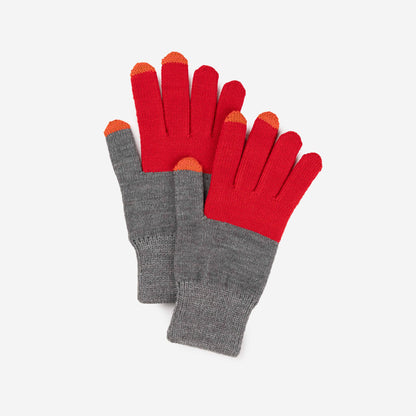 Colorblock Knit Touchscreen Gloves