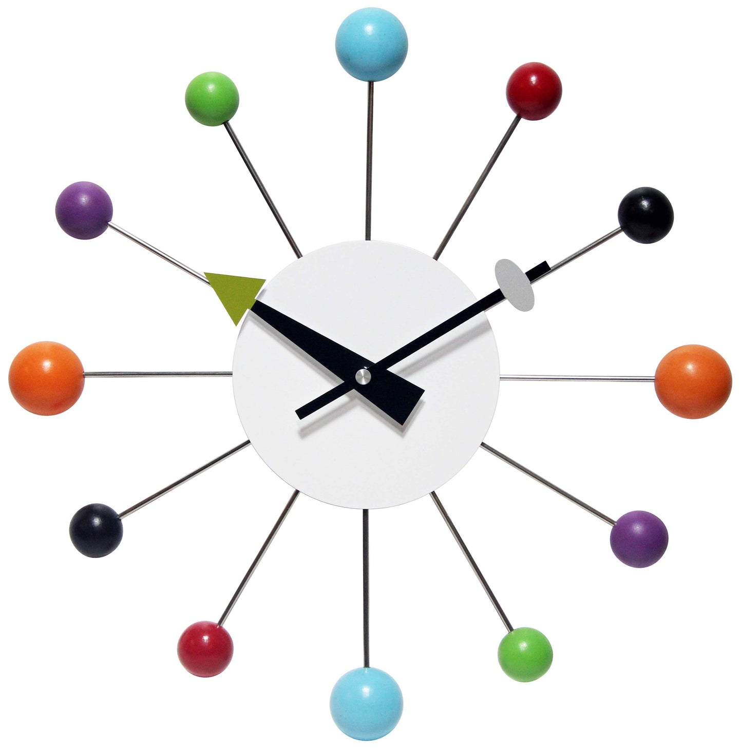 Orb Spoke Multi-Color Indoor Wall Clock