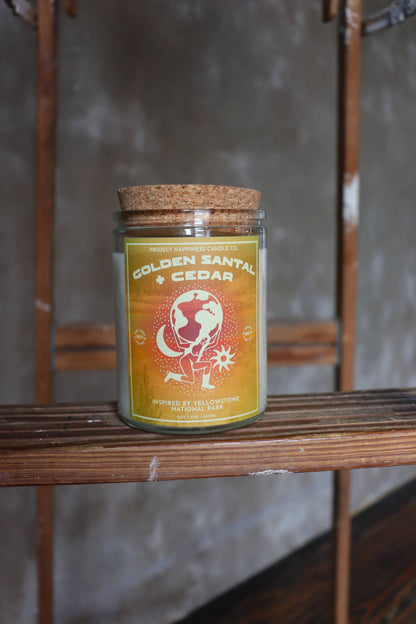 Golden Santal and Cedar Soy Candle- Yellowstone National Park 11oz