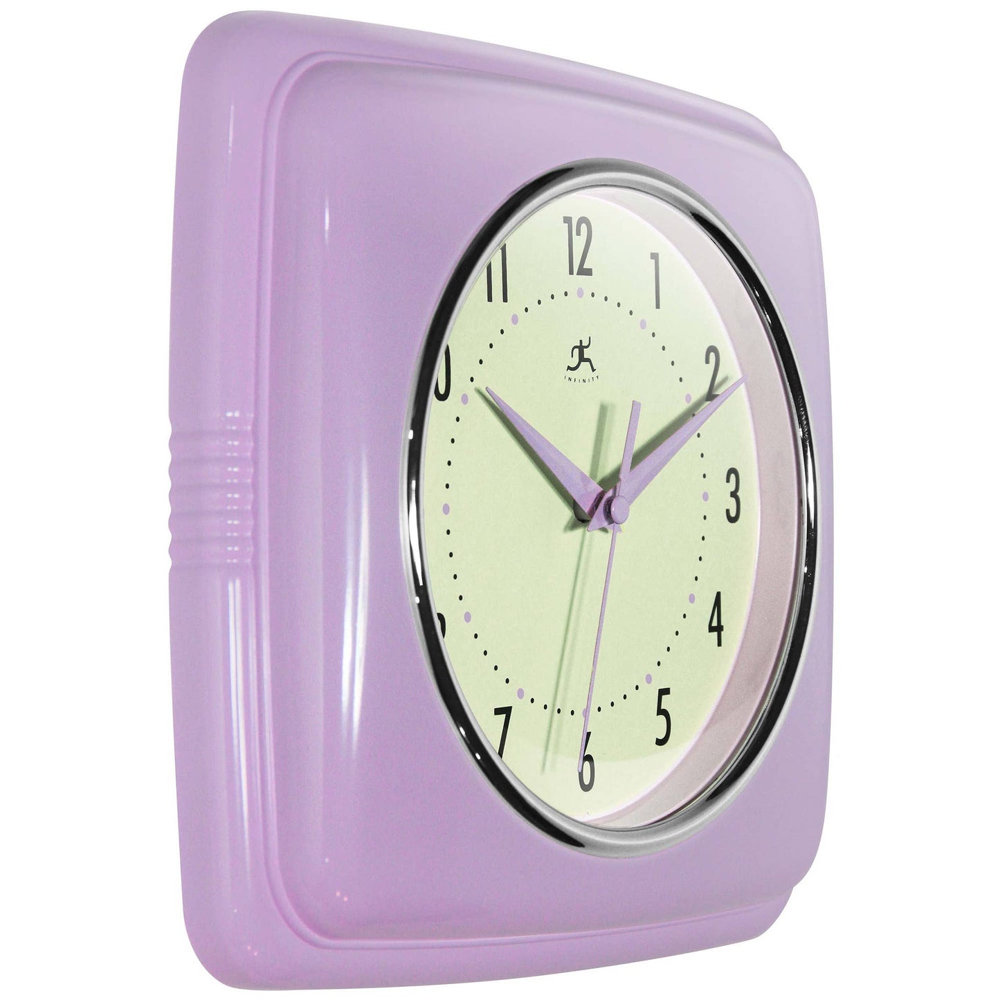 Retro Square Lavender Indoor Wall Clock 9.25 Inch