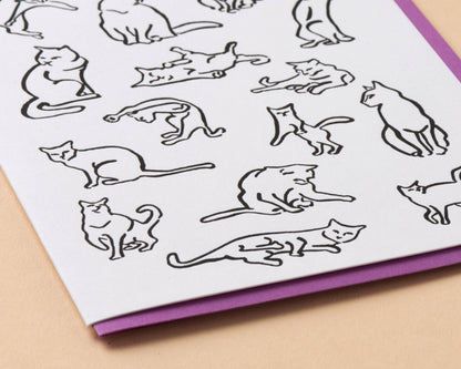 Cattern Cat Pattern Letterpress Greeting Card