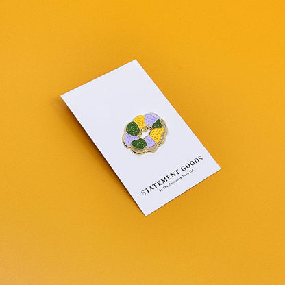 Mardi Gras King Cake Enamel Pin