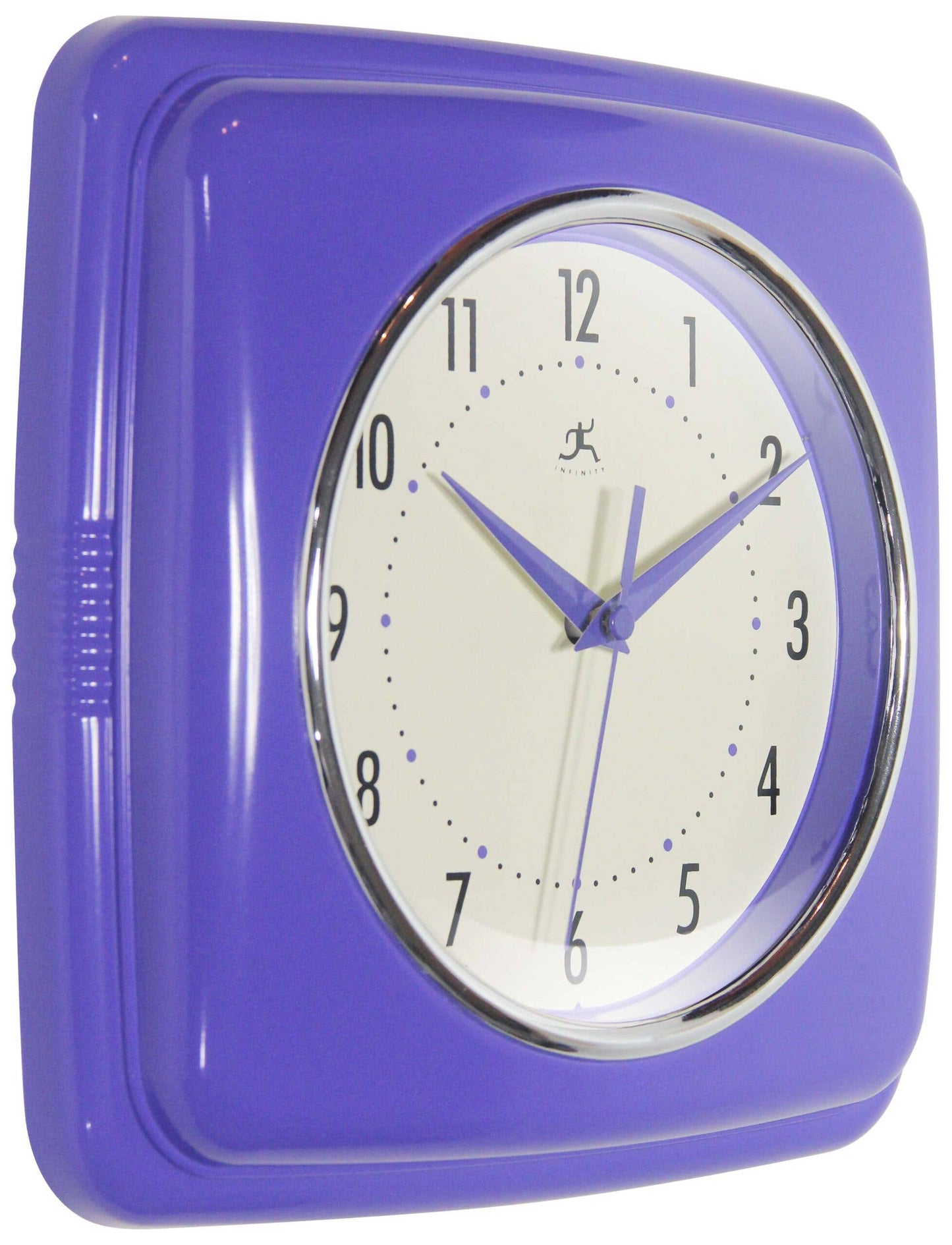 Retro Square Periwinkle Indoor Wall Clock 9.25 Inch