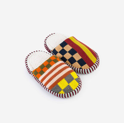 Pattern Patch Slide Slippers