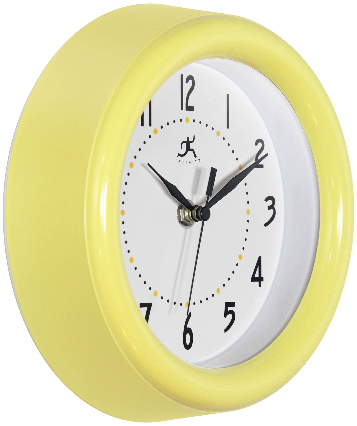Round Yellow Indoor Wall Clock 8 Inch