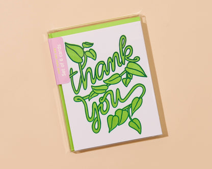 Thank You Vining Plant Letterpress Greeting Card