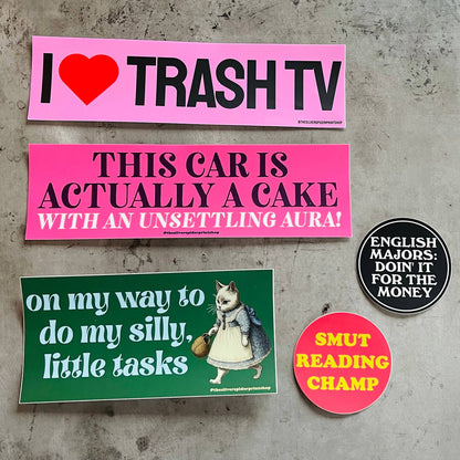 I love trash tv Bumper Sticker funny Gift Shop pop culture