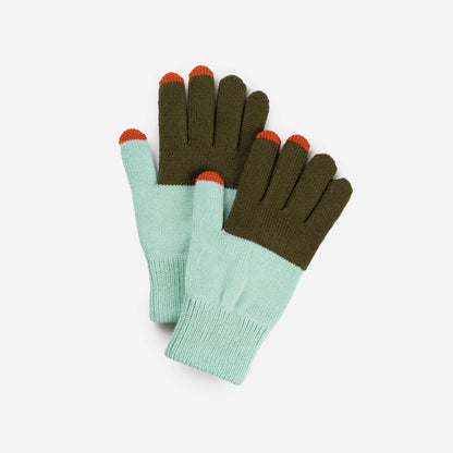 Colorblock Knit Touchscreen Gloves