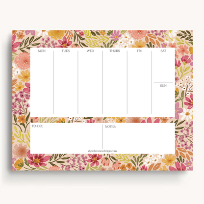 Floral Weekly Planner Notepad