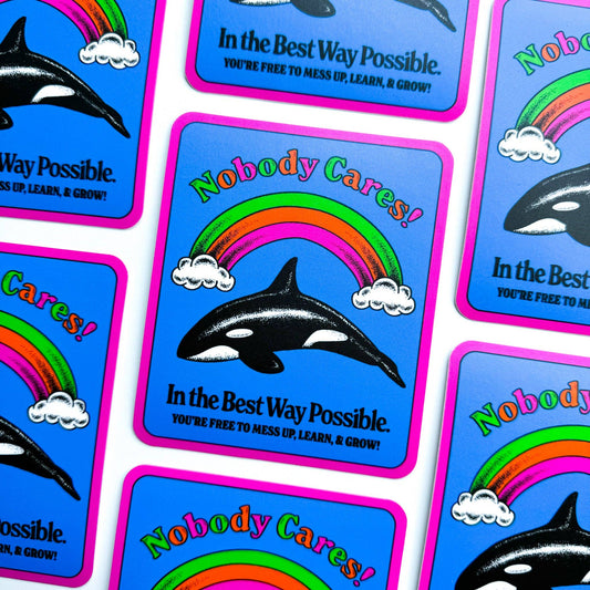 Nobody Cares Orca Sticker