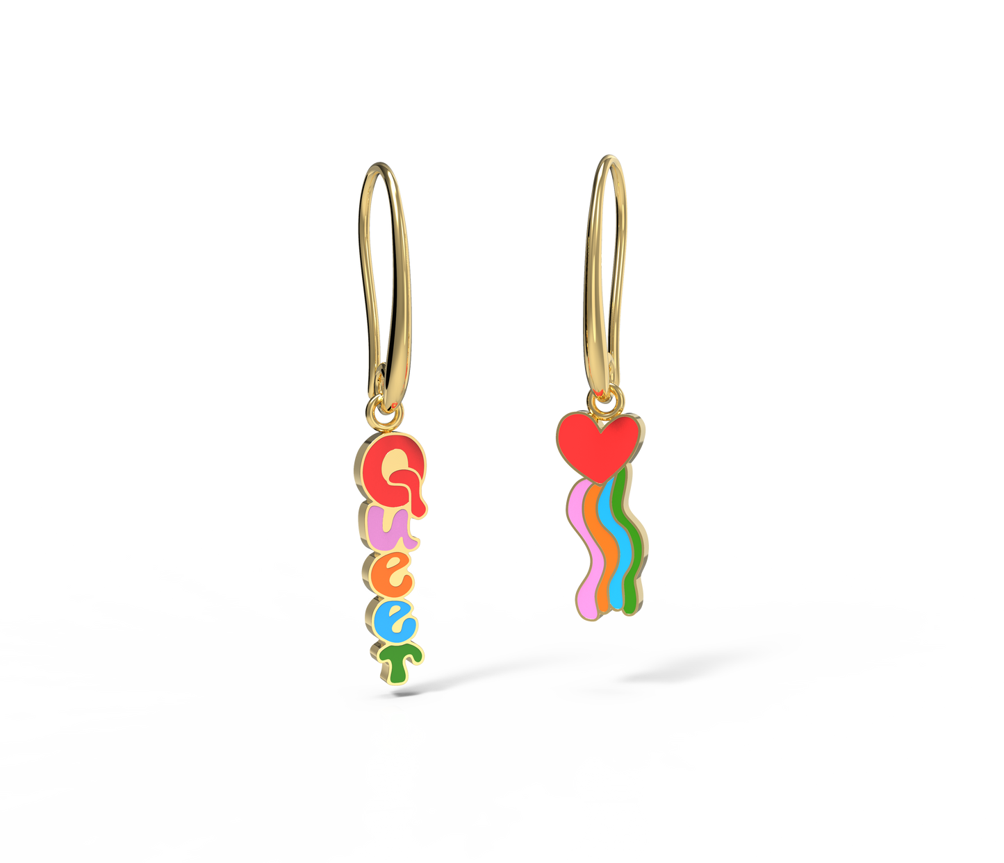 Queer Heart Hoop Earrings